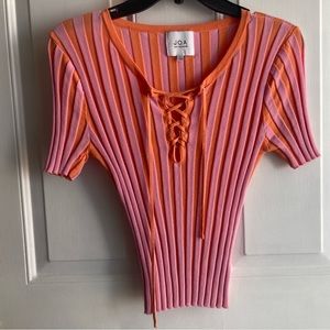 Mandie Lace up knit tee